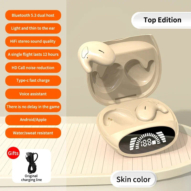 Invisible Sleep Wireless Earphone TWS Bluetooth 5.3 Headphones Hidden Earbuds
