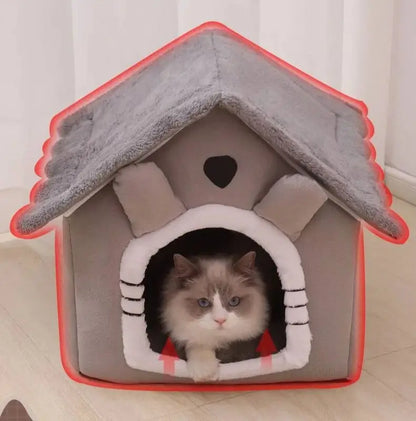 All Seasons Warm Washable Cat Dog House Indoor Soft Removable Cushion Pet Bed