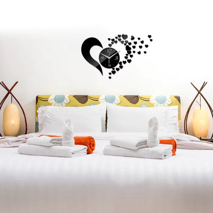 Nordic Creative DIY Wall Quartz Clocks Acrylic Material Europe Style Hearts Decoration Watches for Living Room 