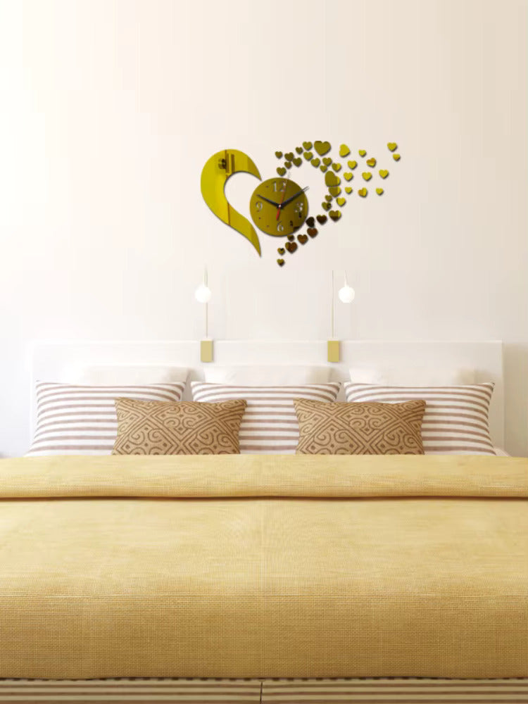 Nordic Creative DIY Wall Quartz Clocks Acrylic Material Europe Style Hearts Decoration Watches for Living Room 
