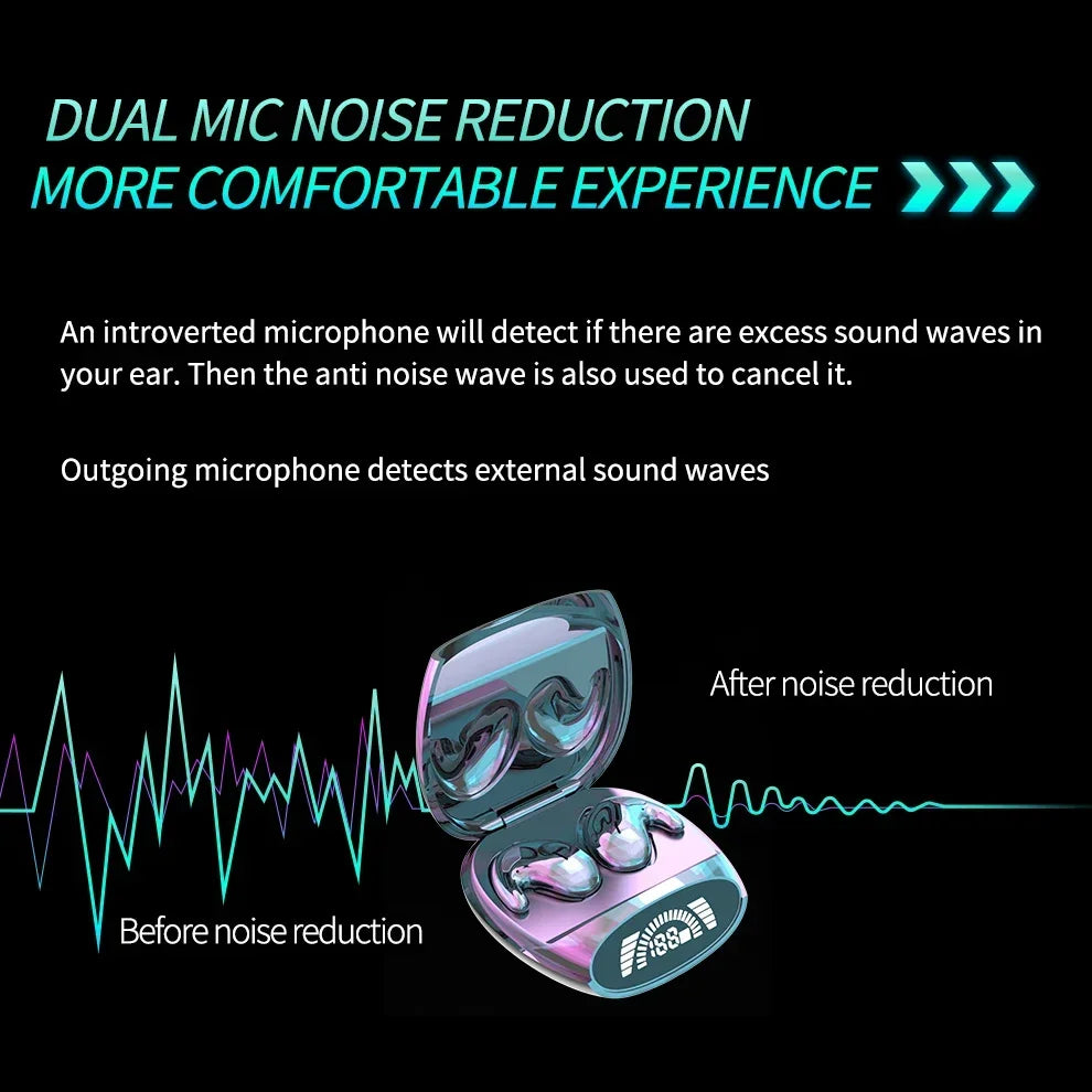 Invisible Sleep Wireless Earphone TWS Bluetooth 5.3 Headphones Hidden Earbuds