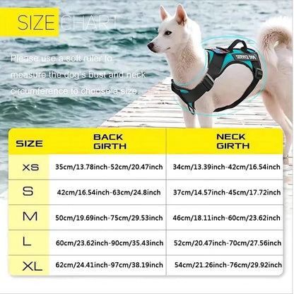 Service Dog Harness, Reflective Dog Vest Harness with 5 PCS Patches, Adjustable