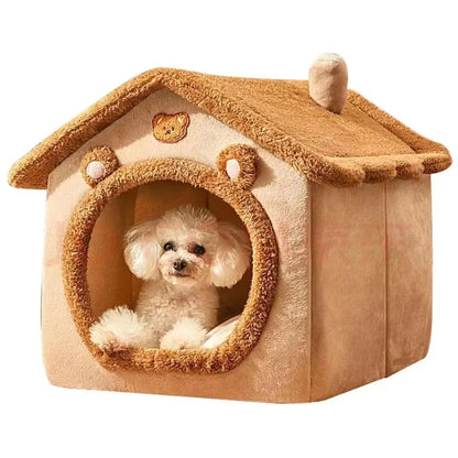 All Seasons Warm Washable Cat Dog House Indoor Soft Removable Cushion Pet Bed
