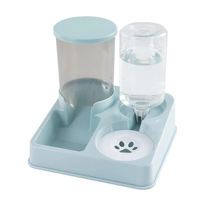 Automatic Cat Feeder Water Dispenser Set, 2 In 1 Tilted Automatic Pet Food And Water